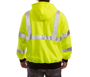 पुरुषों की हाई-विज़ सुरक्षा चिंतनशील जैकेट जिपर हुडी स्वेटर शर्ट - Product Image 6