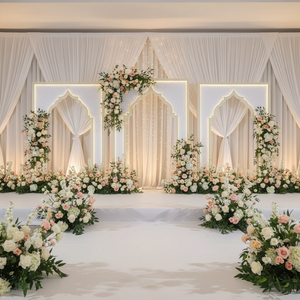 Hot Selling White <b>Pvc</b> Acrylic LED Light <b>Strip</b> Arch Wedding Arch Backdrop with Led Lights for Wedding Stage Decorations - Product Image 5