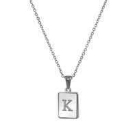 Collar con Colgante de Inicial K en Plata de Ley 925 Chapada en Oro de 18k, Joyería de Proveedor Chino de Alibaba Golden, para Mujer