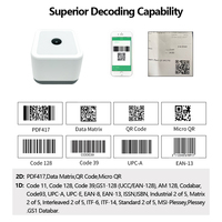 Lecteur de codes-barres de bureau léger JINGXIN avec indicateur rouge, vert, bleu et fonction Plug and Play pour paiement mobile