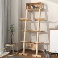 Étagère murale pour chat en bois de luxe de style japonais, facile à installer, griffoir pour chat, design écologique, pas de vis nécessaires, petite taille