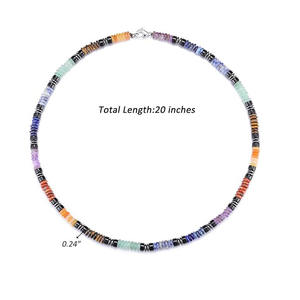 Collar de Piedras Preciosas de Obsidiana Negra y Ojo de Tigre con 7 Chakras para Hombre, Collar de Cuentas de Piedra Natural JNK9415 - Product Image 2