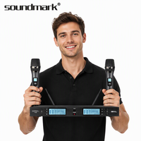 Microphone sans fil portatif Soundmark K-300-66, capteur infrarouge, construction en alliage, piles AA, plage 630-690 MHz, connecteur XLR