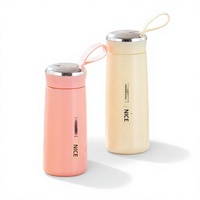 Bouteille d'eau en verre à double paroi Nais Cup 400 ml avec poignée, portable, pour étudiants, activités de plein air, tasse scellée pour affaires, cadeau publicitaire