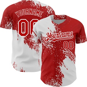Camiseta de Béisbol Estampada Estilo Hip Hop para Hombre, Camisa Casual con Botones, Manga Corta, Uniforme Deportivo Personalizado - Product Image 1