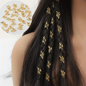 Leaf Hair Ring Gold Metal Hair <b>Accessories</b> For Wedding <b>Braiding</b> Decorations - Product Image 1