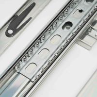 Glissière de tiroir télescopique à extension complète réglable de 45 mm, 3 sections, en zinc noir, 45 kg/35 kg, quincaillerie pour clavier, usine de Foshan