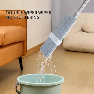 Dust Sweeper Super Non-woven Fabrics Handfree Flat Mop Microfiber Selfsqueezing Mop