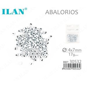 Ilan Abalorios Lettere Ottagonali Bianche 4x7mm Circa 17g - Product Image 1