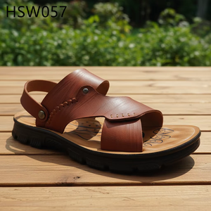 รองเท้าแตะ LXG รุ่น HSW057 สีน้ำตาล สำหรับผู้ชาย ไซส์ใหญ่ แห้งเร็ว เหมาะสำหรับเดินริมทะเล วัสดุ PU ราคาประหยัด ฟังก์ชั่นนวดเท้า เหมาะสำหรับวันหยุดพักผ่อน - Product Image 2