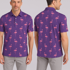 Impression numérique personnalisée pour chemises de golf Performance Sublimation Douceur Évacuation de l'humidité Séchage rapide Respirant Tricoté pour hommes - Product Image 4