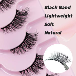 <span class=keywords><strong>Cils</strong></span> naturels 3D courbés en <span class=keywords><strong>demi</strong></span>-bande de haute qualité, 10 paires, effet œil de renard, <span class=keywords><strong>faux</strong></span> <span class=keywords><strong>cils</strong></span> pour le maquillage - Product Image 2