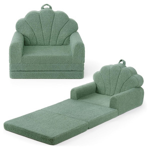 Children's Folding <b>Sofa</b> Fabric High Elasticity Foam 1 Seat Age 2 And Above With Handrails For <b>Kids</b> Reading Area - Product Image 5