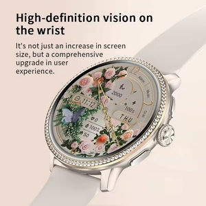 Montre connectée HKSF H80 avec lunette entièrement sertie de diamants, écran AMOLED de 1,6 pouces, mémoire 3 Go + 32 Go, appareil photo, batterie 850 mAh, système d'exploitation Android, carte SIM - Product Image 2