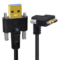 Câble de données USB 3.1 Type C mâle vers USB 3.0 mâle avec vis de verrouillage pour montage sur panneau de caméra industrielle