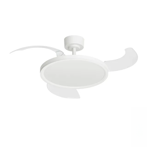 Ventilateur intelligent au design moderne avec 3 pales, moteur DC silencieux, esthétique minimaliste, lumière 3 couleurs, sans pales visibles, lumière libre - Product Image 1