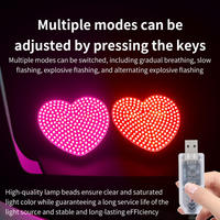 Lampe d'ambiance solaire pour voiture 2026, affichage LED sur fenêtre, lumière ambiante RGB, cinq modes, forme cœur, adaptable universellement