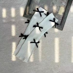 Whale Weaving Chronicle White <b>Knit</b> Leg Warmers With Bow Ties Women's Autumn Winter Fashion Keep Warm Style - Product Image 4