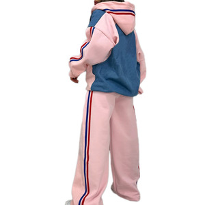 KY Kadın Büyük Beden Renk Bloklu Eşofman Takımı Fermuarlı Kapüşonlu Ceket ve Bol Pantolon 2 Parça Günlük Kullanım İçin Sokak Giyim Seti - Product Image 4