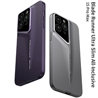 Coque de téléphone portable ultra-mince sensible à la peau pour iPhone 15 16 modèles gaine anti-chute lame guerrier gommage 14