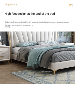 Estilo italiano Light Luxury Master 1,8 M Caja alta <span class=keywords><strong>de</strong></span> madera maciza Cama <span class=keywords><strong>de</strong></span> almacenamiento 1,5 M Muebles Cama <span class=keywords><strong>de</strong></span> <span class=keywords><strong>matrimonio</strong></span> - Product Image 5