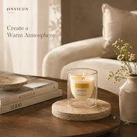 Bougie parfumée de luxe à double paroi en verre, cire de soja, cadeau de parfum d'ambiance pour la maison, bougie personnalisée avec étiquette privée OEM pour la décoration intérieure