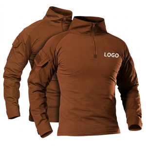 เสื้อพูลโอเวอร์ผ้าฟลีซแบบซิป ¼ สำหรับผู้ชาย มีกระเป๋า ซับเหงื่อ สีพื้น เหมาะสำหรับกิจกรรมกลางแจ้ง ทรงปกติ ใส่ได้ทุกฤดู - Product Image 3