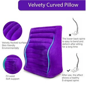 Meubles d'oreiller de sexe velouté de chambre à coucher Position de coussin gonflable, jouets sexuels d'oreiller de sexe incurvé pour des couples pénétration plus profonde - Product Image 3