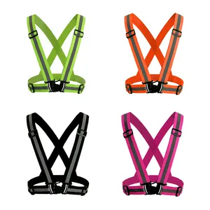 Reflective Custom Logo Printing High Visibility Safety Adjustable Vest Night Reflective Waist Belt Strap For Running