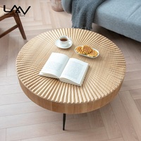 Table basse de salon circulaire en bois rétro, style nordique, créative, moderne, table d'appoint en bois, meubles