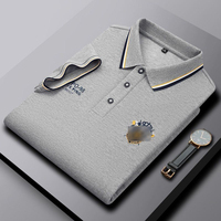 Polo de Manga Corta para Hombre, 210 Gramos, Antiarrugas, Estilo Casual de Negocios, con Botones Bordados, Antipilling, Talla 4XL, para Golf