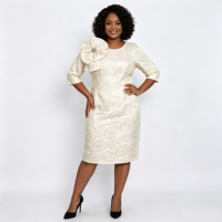 Robe de luxe élégante pour femme américaine grande taille, idéale pour les affaires et l'église, en brocart – Nouvelle collection en promotion