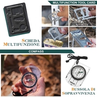 Kit d'outils de survie multifonctionnel, équipement de camping d'urgence pour la randonnée en plein air, aventure, bricolage, DPT noir en stock