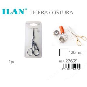 Tijeras de bordado tipo Cigüeña plateadas Il Tigera Costura de 120 mm para coser - Product Image 3