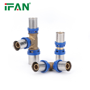IFAN Chất lượng cao Brass Báo Chí phụ kiện crimping pex AL pex Multilayer phù hợp khuỷu tay <span class=keywords><strong>TEE</strong></span> khớp nối pex Báo Chí phụ kiện - Product Image 4
