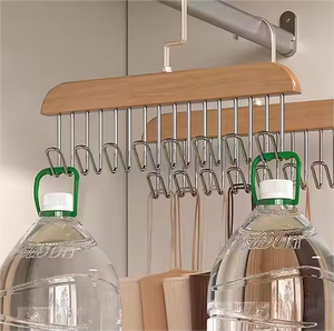 Cintres en bois pour sous-vêtements et vêtements avec crochets de rangement, ceintures, bandeaux, cravates, présentoirs, support de logo personnalisé - Product Image 5