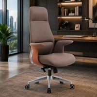 Chaise de bureau exécutive moderne et contemporaine en cuir PU, réglable en hauteur, pivotante, avec appui-tête réglable, pour bureau à domicile et atelier