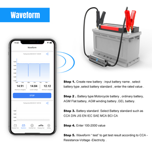 Konnwei เครื่องทดสอบแบตเตอรี่รถยนต์บลูทูธ12V แบบ BK100เครื่องวิเคราะห์แบตเตอรี่ตะกั่วกรดสำหรับแบตเตอรี่รถยนต์ agm, เจล <span class=keywords><strong>EFB</strong></span> - Product Image 3