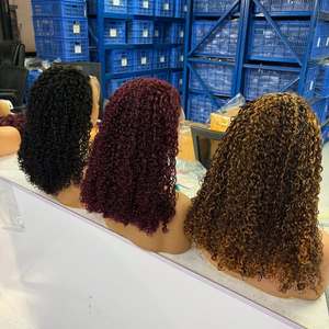 วิกผมหน้าผากแบบ Pixie Curly ขนาด 13x4 Super Double Drawn สี 99j รับประกันคุณภาพเส้นผม - Product Image 6