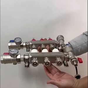 Kit de collecteur de chauffage au sol moderne à 3 boucles en acier inoxydable avec manomètre et <span class=keywords><strong>débitmètre</strong></span>, garantie de 3 ans pour le chauffage radiant hydronique - Product Image 5