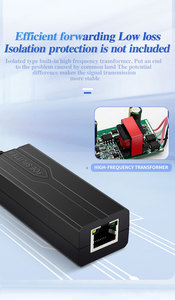 Repetidor PoE de 10/100/1000 Mbps, Estándar 48V a 3.5A, Adaptador USB Ethernet Megabit, IEEE802.3af/at PoE para Cámara - Product Image 2