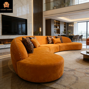 Divano di Lusso in Velluto dal Design Italiano, Set di Divani Moderni Morbidi e Confortevoli, Arredamento per Soggiorno a 7 Posti - Product Image 3