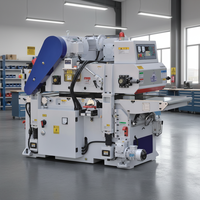 Raboteuse double face automatique pour le travail du bois massif, robuste, à vitesse variable, avec tête de coupe spirale