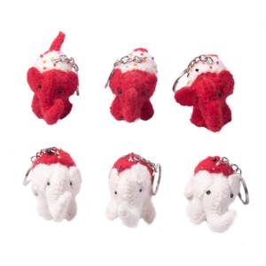 Tay dệt kim cảm thấy móc khóa dễ thương voi phím chủ làm từ Merino Len Túi Ví kirings - Product Image 1