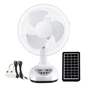 Hot selling 12 inch, charging table electric fan with power bank function portable solar rechargeable fan/