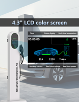 Borne de recharge EV au sol, puissance de sortie 12 kW, courant 48 A, certifiée NACS TUV, pour parkings commerciaux