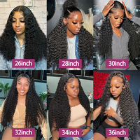 Perruques en cheveux indiens bruts de 30, 32, 34, 36, 38, 40, 50 pouces, alignées aux cuticules, perruques frontales en dentelle HD transparente 13x4 Jerry Curly