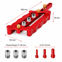 Kit de gabarit de perçage en aluminium LONSLEY 13 pièces, douilles de perçage réglables 6, 8, 10 mm, 17-50 mm pour le travail du bois
