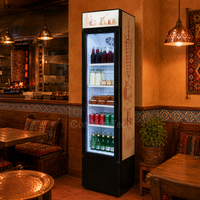Réfrigérateur commercial pour boissons, porte vitrée simple, refroidissement par air, serrure de porte, écoénergétique, 105L, pour glacier