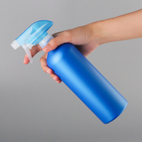 Flacons pulvérisateurs ronds noirs en HDPE de luxe vides de 300 ml, 500 ml, 17 oz avec gâchette